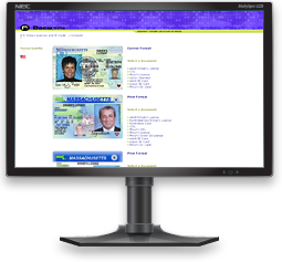 Screenshot of check ID online capabilities of Docutector database service