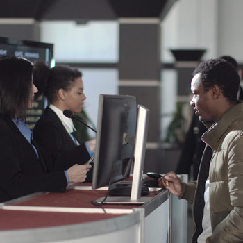 identity verification at airline check-in counter